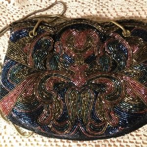 Antique/Vtg Beaded Design Evening Purse